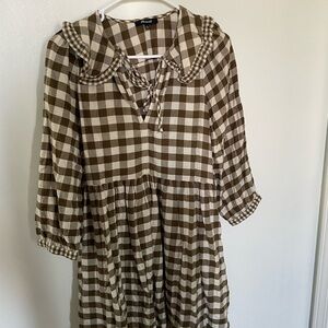 Madewell plaid knee length dress size s